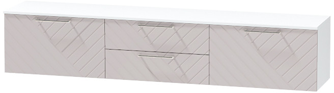 Тумба-4 под ТВ подвесная "Иннэс-7", Белый/Грэй софт