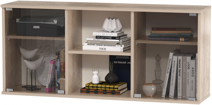 КР100 Бостон № 29, цвет дуб эндгрейн элегантный/фасады МДФ милк рикамо софт, 13.155+12.69+10.51+13.154, ШхГхВ 192,4х57,2х194,4 см., ун. сборка