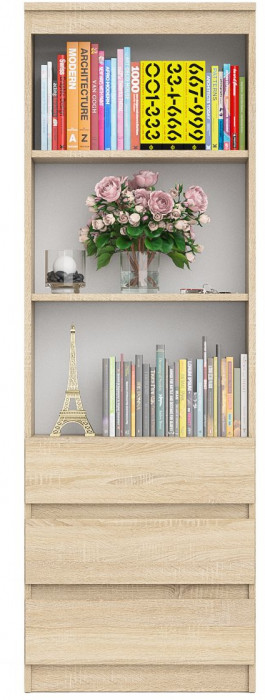 Мори Стеллаж МСТ600.3, цвет дуб сонома, ШхГхВ 60,4х35,4х179,6 см.