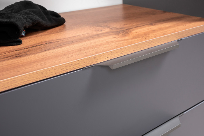 Октава Прихожая 15-123Н, цвет серый графит/дуб крафт золотой/фасады МДФ серый графит, ШхГхВ 161,5х35,4х197,6 см., универсальная сборка