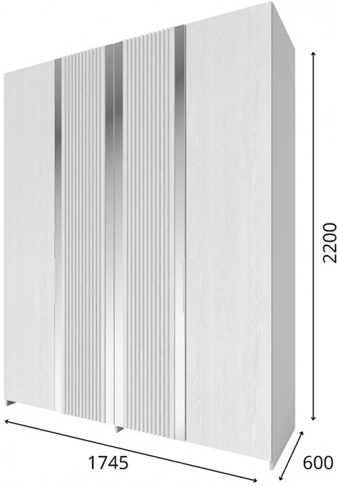 Шкаф 4-х дверный с зеркальными вставками 