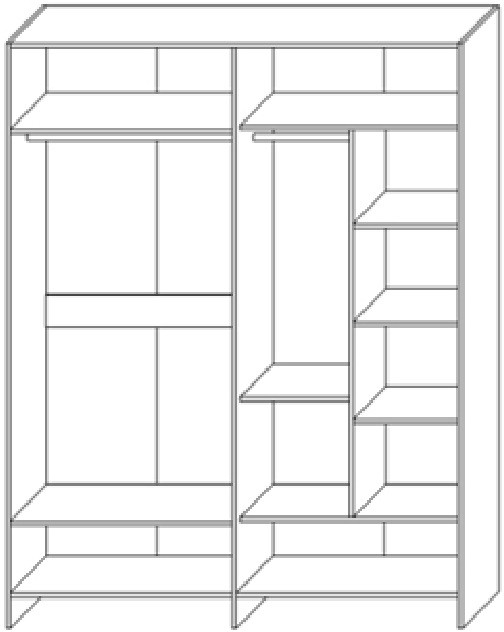 Шкаф 4-х дверный с зеркальными вставками 