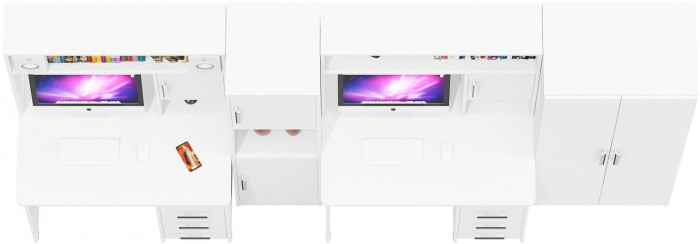 С-МД-СК9 Компоновка № 07, цвет белый шагрень, ШхГхВ 317х70х160 см., НЕ универсальная сборка