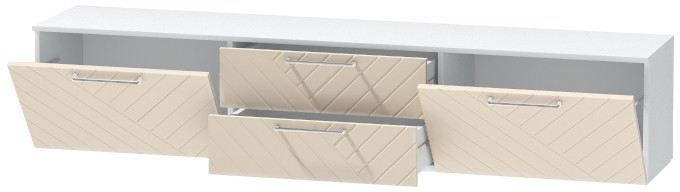 Тумба-4 под ТВ подвесная "Иннэс-7", Белый/Тирамису матовый