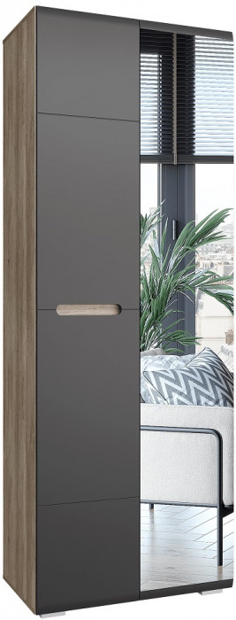 Шкаф с зеркалом Наоми ШК-22, графит