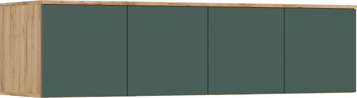 Норд Шкаф 4-х створчатый 1600 с антресолью, Дуб крафт/Изумрудный
