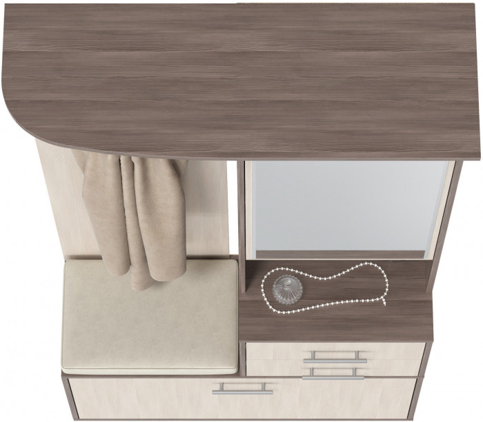 Прихожая 2-3431бод.тем/св Домино - Шкаф с вешалкой, цвет бодега тёмный/бодега светлый, ШхГхВ 100х36х202 см., универсальная сборка