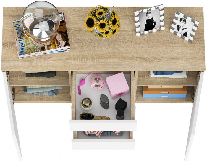 Мори Комод МК1200.3, цвет дуб сонома/белый, ШхГхВ 120,4х41х73 см.