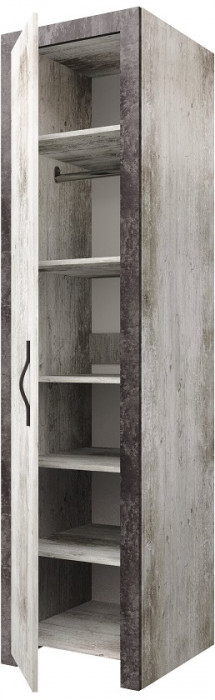 Шкаф-пенал со штангой "Эстель" - Дуб полярный/Сосна натуральная