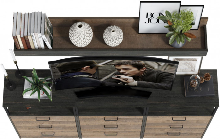 Трувор Гостиная 003, цвет дуб гранж песочный/интра, ШхГхВ 198х37х195 см.