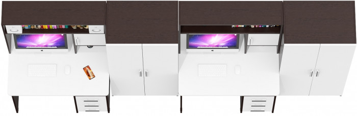 С-МД-СК9 Компоновка № 08, цвет венге/белый шагрень, ШхГхВ 344х70х160 см., НЕ универсальная сборка