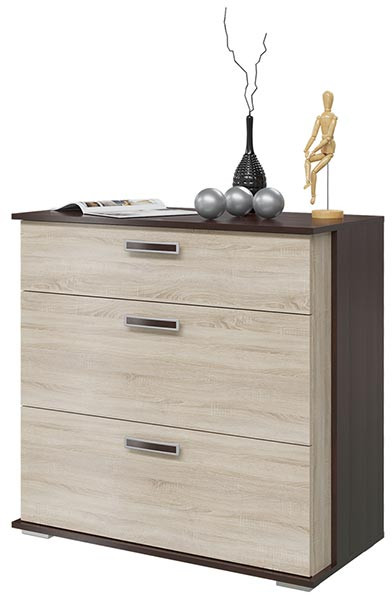 Комод с 3-мя ящиками 4-4425вндубсон Даллас, цвет венге/дуб сонома, ШхГхВ 90х44х90 см.