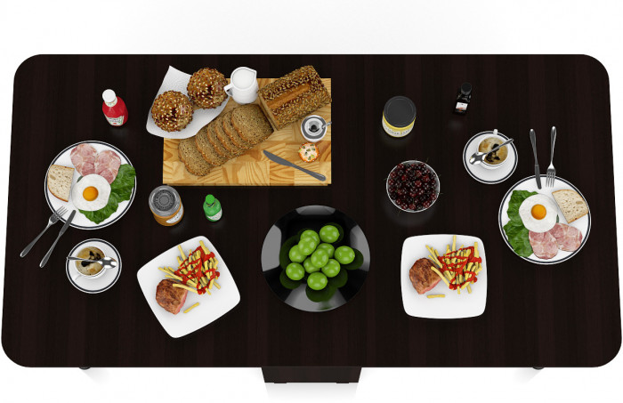 Стол-книжка обеденный МД-СО-04, венге/ножки хром