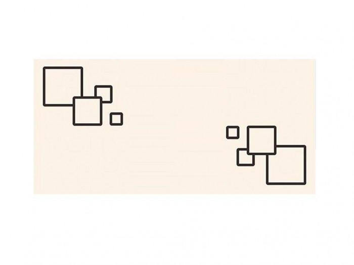 Альфа фотопечать стол обеденный раздвижной / квадраты на бежевом/дуб молочный/металлик