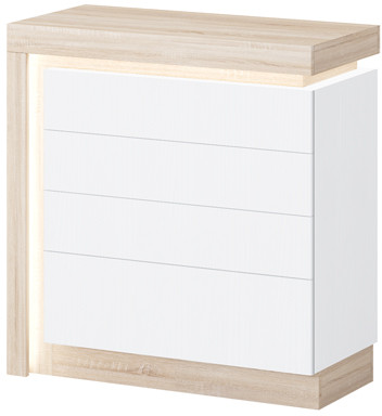 Астра Комод №1, Белый глянец/Сонома (подсветка)