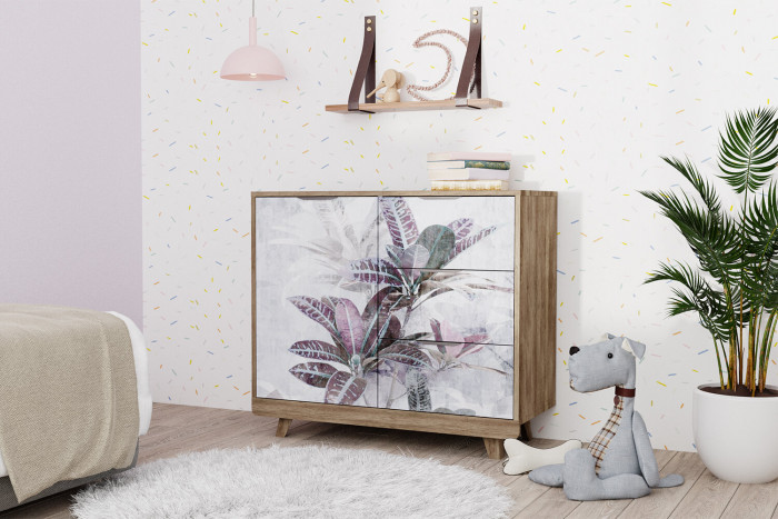 Комод "Мегаполис" КМ-12 Дуб каньон/фотопечать "Бали"