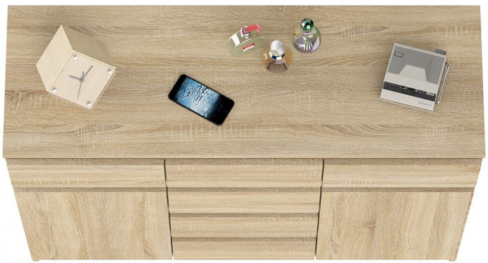 Мори Комод МК1200.4, цвет дуб сонома, ШхГхВ 120,4х41х94 см.