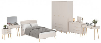 Афина Спальня 16-1200, цвет кашемир серый, сп.м. 1200х2000 мм., б/м, основание есть - фанера