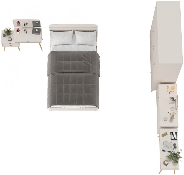 Афина Спальня 16-1200, цвет кашемир серый, сп.м. 1200х2000 мм., б/м, основание есть - фанера