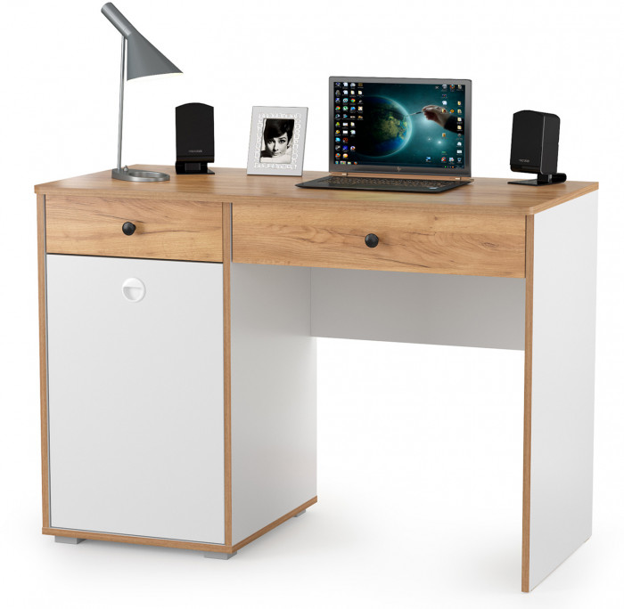 Вуди Компоновка № 31, цвет белый премиум/дуб крафт золотой, ШхГхВ 351х52,7х205 см., универсальная сборка