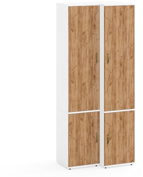 Лидер-8 Модуль Пенал МД 21Б + Пенал МД 23Б, белый шагрень/крафт золото