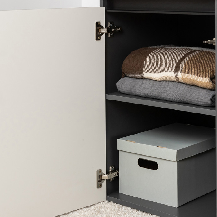 Сидней Комплектация № 068, цвет корпус: антрацит/фасады: МДФ веллюто капучино, ШхГхВ 229,9х41,3х205,2 см., ниша для ТВ 129х41х90 см., универс. сборка