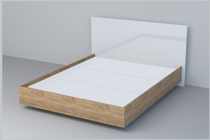 Кровать 1,4 арт.031 (ЛДСП) ЛН. (Бетон Светлый/Камень Темный)