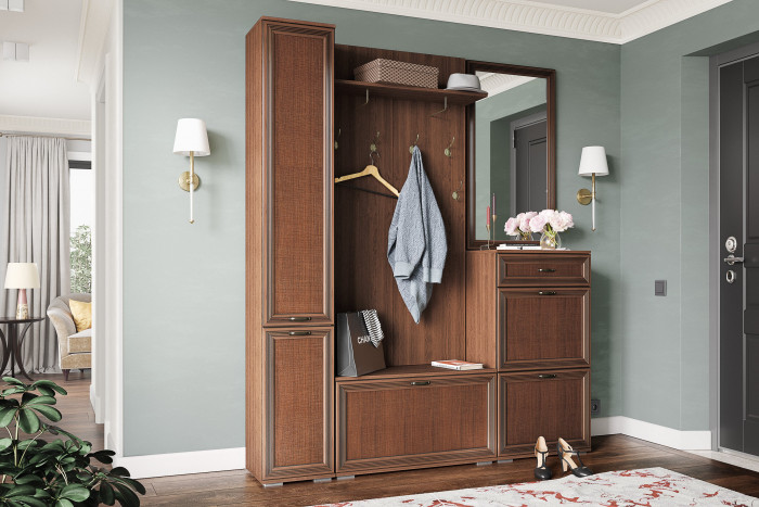 Модульная прихожая Ливорно, набор 3, Орех донской