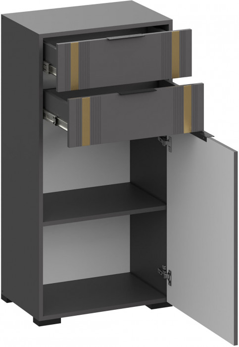 Многофункциональная тумба Эмэ ТБ-3912, Графит/Графит, Золото