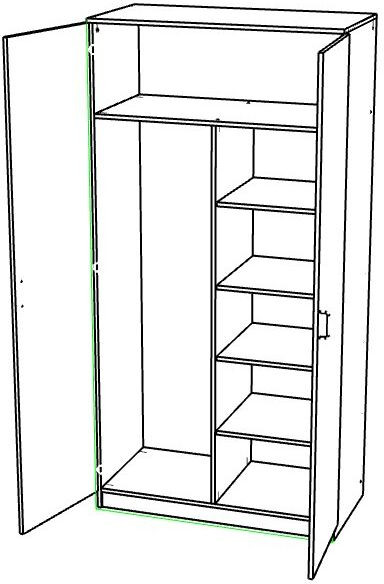 Шкаф 2хдверный Ярофф