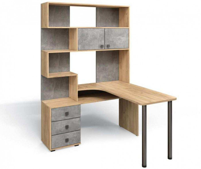 Стол Компьютерный СК-10 ПРАВЫЙ Дуб крафт/ателье