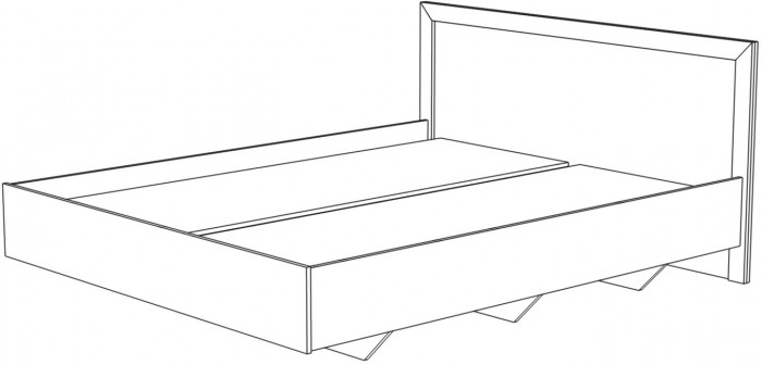 Кровать полутороспальная 140х200 "Эстель" - Сосна шале/Бетон спаркс
