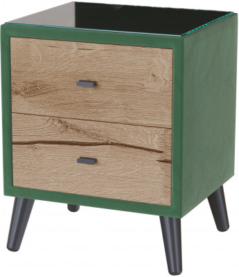 Тумба прикроватная интерьерная Ланс изумруд/мдф дуб канадский