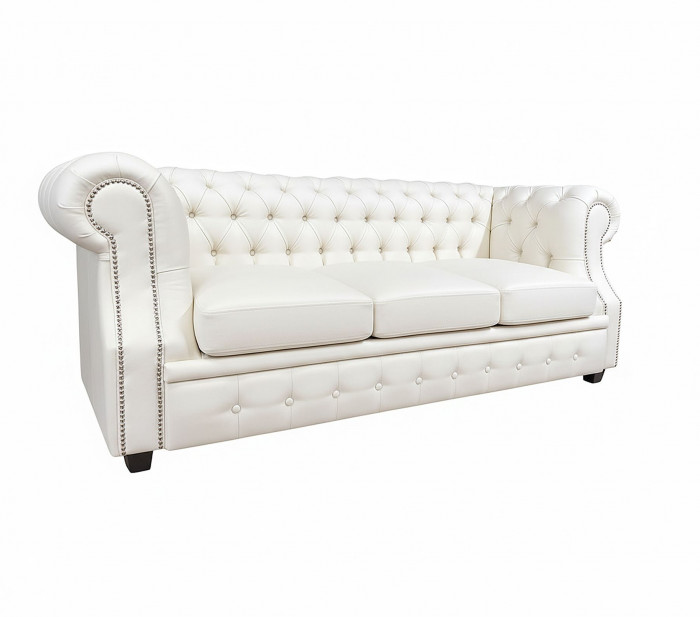 Диван офисный Честер ЛОФТ 3-х местный, экокожа белый