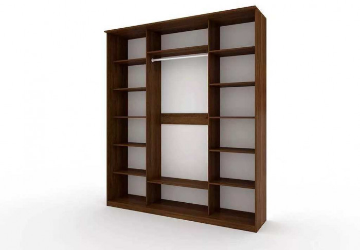 Шкаф купе Модерн 2076х600 3-х дверный 3-х секционный фотопечать №3 венге