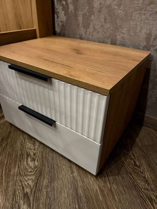 Марвэл Тумбы прикроватные 2шт, Дуб крафт/Браш вайт