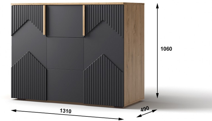 Комод 2 двери/3 ящика 