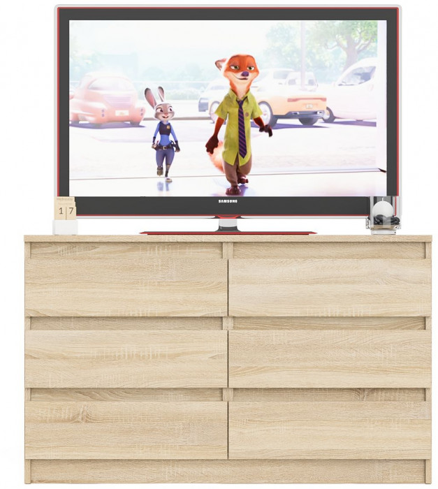 Мори Комод МК1200.6, цвет дуб сонома, ШхГхВ 120,4х41х73 см.