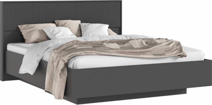 Кровать парящая с ортопед. основанием Марвэл 1,6м, Графит/Браш графит