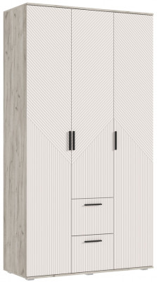 Сильвия Шкаф 3-х створчатый 1200, Крафт серый/Кашемир