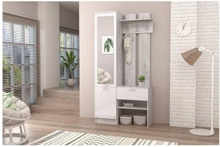 Прихожая Иннэс-3 (ясень светлый/ясень темный)