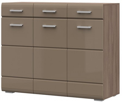 Симба комод (1200*985*442) ясень шимо темный/кофе с молоком