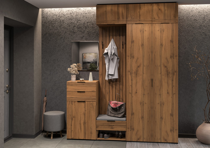 Прихожая Нао, набор №9, Дуб вотан, Simple 27