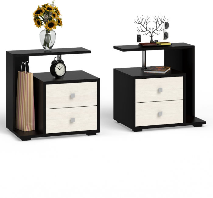 Камелия спальня № 3 Кровать 1600 + Две тумбы + Стол косметич. + Зеркало + Комод + Шкаф 4-х, цвет венге/дуб лоредо, сп.м. 1600х2000 мм., б/м, осн. есть