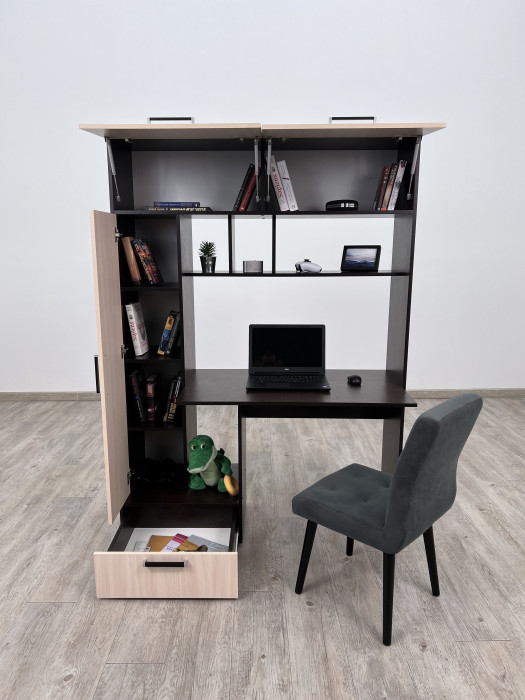 Компьютерный стол Квартет-11, Дуб крафт золотой/Графит серый