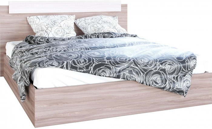 Эко Кровать 1600, Вотан/Белый гладкий