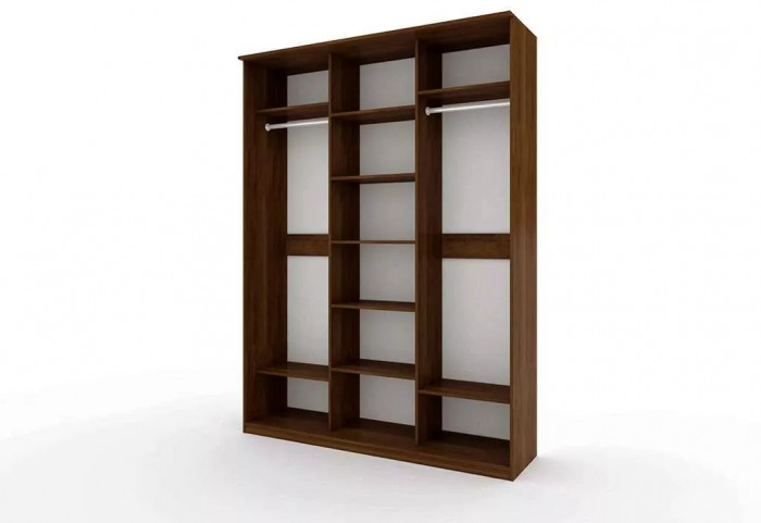 Шкаф купе Модерн 1776х600 3-х дверный 3-х секционный фотопечать №1 венге