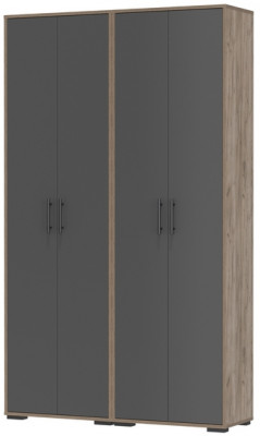Два шкафа для одежды Домино 2-3430дкт/граф цвет дуб крафт табачный/графит, ШхГхВ 120х36х202 см.