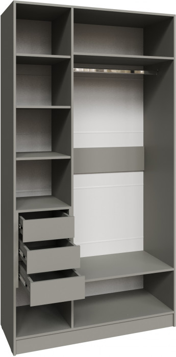 Шкаф Мадрид (1,2) с 3 ящ. внутри без зеркала, Мокко