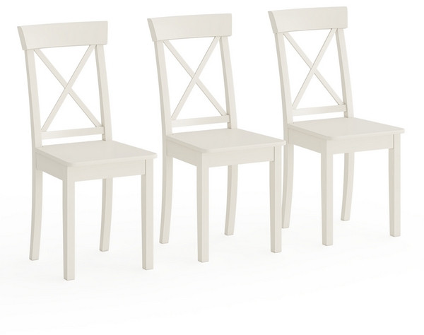 Три стула Мебель--24 Гольф-14 разборных, цвет слоновая кость, деревянное сиденье цвет слоновая кость, ШхГхВ 41х42х95 см., от пола до верха сид. 47 см.